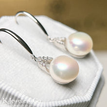 將圖片載入圖庫檢視器 Moissanite Pearl Earrings 莫桑石天然珍珠耳鈎