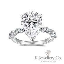 Load image into gallery viewer Moissanite Pear 5ct Ring (5 carats)