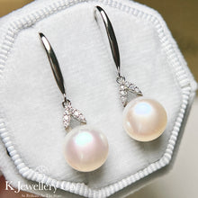 將圖片載入圖庫檢視器 Moissanite Pearl Earrings 莫桑石天然珍珠耳鈎