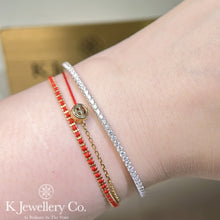 將圖片載入圖庫檢視器 Cubic Zirconia Half Paved Bangle 高碳鑽半圈3分排鑽手鐲