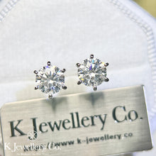 Load image into gallery viewer Moissanite 18K Gold Classic Six Prongs Earrings 18K Moissanite Classic Six Prongs Earrings