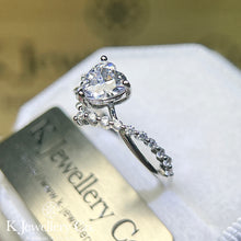 Load image into gallery viewer Moissanite Heart V-Crown Ring Moissanite Heart V-Crown Ring