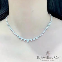 將圖片載入圖庫檢視器 Moissanite Full Paced Necklace 莫桑石滿鑽頸鏈隱藏扣