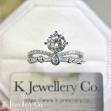 Load image into gallery viewer Moissanite Princess Crown Ring Moissanite Princess Crown Ring