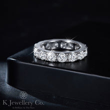 將圖片載入圖庫檢視器 Moissanite Full Paved Brilliant Stacking Ring 莫桑石全圈30分圍石戒指