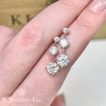 Load image into gallery viewer Moissanite Three Stars Earrings Moissanite Three Stones Full Moissanite Earrings