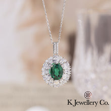 將圖片載入圖庫檢視器 Lab Grown Gem Emerald Ruby Sapphire Earring Necklace Ring 培育寶石紅寶藍寶祖母綠頸鏈耳環戒指套裝