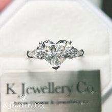 將圖片載入圖庫檢視器 Cubic Zirconia Heart Necklace / Ring 進口訂制高碳鑽肥心頸鏈戒指