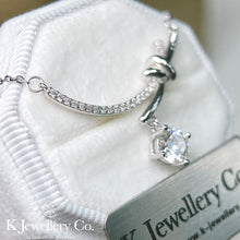 將圖片載入圖庫檢視器 Moissanite Knot 1ct Necklace 莫桑石Knot頸鏈