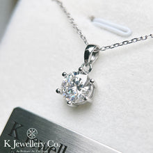 將圖片載入圖庫檢視器 Moissanite Six Claws Classic Necklace莫桑石經典六爪頸鏈