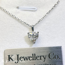 將圖片載入圖庫檢視器 Moissanite Heart Necklace 莫桑石愛心型清鑲頸鏈
