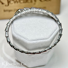 Load image into gallery viewer Moissanite Serpenti Full Paved Bangle full circle moissanite snake bone bracelet
