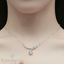 將圖片載入圖庫檢視器 Moissanite Knot 1ct Necklace 莫桑石Knot頸鏈