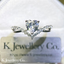 Load image into gallery viewer Moissanite Heart V-Crown Ring Moissanite Heart V-Crown Ring