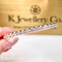 將圖片載入圖庫檢視器 Moissanite 12ct Full Paved Bangle 全圈莫桑石12卡手鐲