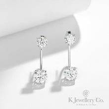 將圖片載入圖庫檢視器 Moissanite 2 Ways Earrings 莫桑石兩戴款耳環