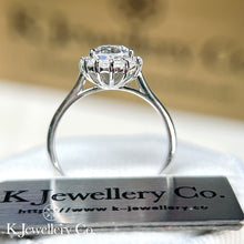 Load image into gallery viewer Moissanite Pear Halo Ring full moissanite pear-shaped surrounding ring