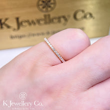 Load image into gallery viewer Moissanite 1.5mm Stacking Ring Moissanite Half Circle Ring