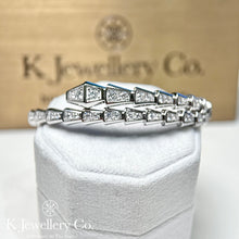 Load image into gallery viewer Moissanite Serpenti Full Paved Bangle full circle moissanite snake bone bracelet
