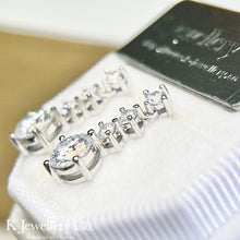 Load image into gallery viewer Moissanite Four Prongs Earrings Moissanite Four Claws and Three Stones Drop Earrings