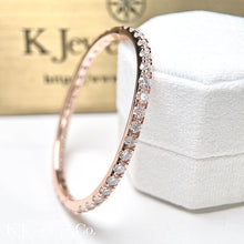 將圖片載入圖庫檢視器 Moissanite 12ct Full Paved Bangle 全圈莫桑石12卡手鐲