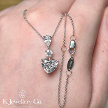 將圖片載入圖庫檢視器 Cubic Zirconia Heart Necklace / Ring 進口訂制高碳鑽肥心頸鏈戒指