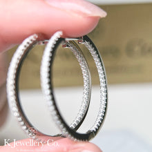 將圖片載入圖庫檢視器 Moissanite Full Paved Earrings 莫桑石全圈內外鑲耳圈