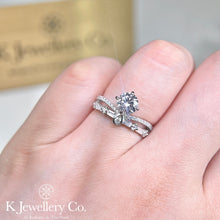 Load image into gallery viewer Moissanite Princess Crown Ring Moissanite Princess Crown Ring
