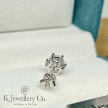 Load image into gallery viewer Moissanite 18K Gold Classic Six Prongs Earrings 18K Moissanite Classic Six Prongs Earrings