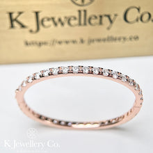 將圖片載入圖庫檢視器 Moissanite 12ct Full Paved Bangle 全圈莫桑石12卡手鐲
