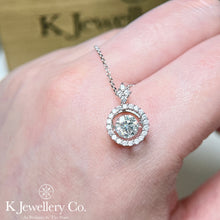 將圖片載入圖庫檢視器 Moissanite Dancing Stone 0.8ct Necklace 莫桑石新版跳動的心頸鏈
