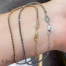 Load image into gallery viewer 18K Gold Red Bracelet 18K gold braided red rope bracelet