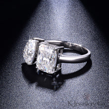 將圖片載入圖庫檢視器 Moissanite Toi et Moi 6ct Ring 莫桑石綠袓母/雷迪恩+水滴6ct 戒指