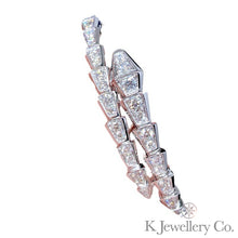 Load image into gallery viewer Moissanite Serpenti Full Paved Bangle full circle moissanite snake bone bracelet