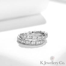 Load image into gallery viewer Moissanite Serpenti Ring full moissanite snake bone ring