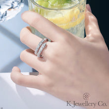 Load image into gallery viewer Moissanite Serpenti Ring full moissanite snake bone ring