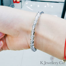 Load image into gallery viewer Moissanite Serpenti Full Paved Bangle full circle moissanite snake bone bracelet