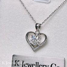 Load image into gallery viewer Moissanite Heart Necklace Moissanite Heart Necklace