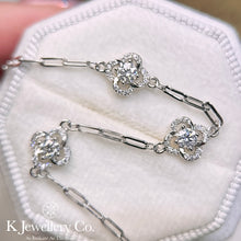 Load image into gallery viewer Moissanite Lucky Clover Bracelet Moissanite four-leaf clover three-flower bracelet