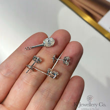 將圖片載入圖庫檢視器 Cubic Zirconia 2 Ways Oval Earring 進口高碳鑽兩用款耳環