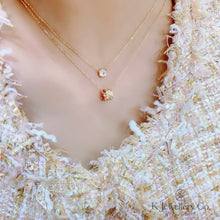 Load image into gallery viewer Cubic Zirconia Taille Impératrice cut Necklace - Imported Custom-Made High Carbon Diamond Queen Cut Necklace