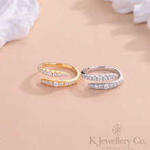 將圖片載入圖庫檢視器 Moissanite Dual Band Ring 莫桑石雙線環繞戒指