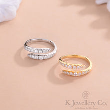 將圖片載入圖庫檢視器 Moissanite Dual Band Ring 莫桑石雙線環繞戒指