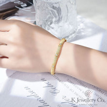 將圖片載入圖庫檢視器 Moissanite Handcrafted Brushed Bangle 莫桑石匠心鎏金手鐲