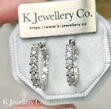 Load image into gallery viewer Moissanite Full Stars Earrings Moissanite full hoop earrings inside and outside
