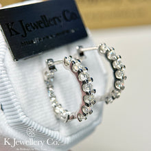 Load image into gallery viewer Moissanite Full Stars Earrings Moissanite full hoop earrings inside and outside