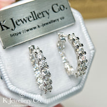 Load image into gallery viewer Moissanite Full Stars Earrings Moissanite full hoop earrings inside and outside