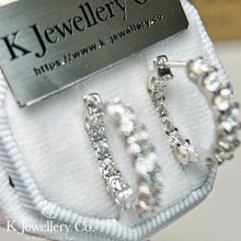 Load image into gallery viewer Moissanite Full Stars Earrings Moissanite full hoop earrings inside and outside
