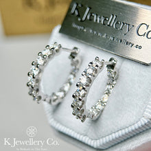Load image into gallery viewer Moissanite Full Stars Earrings Moissanite full hoop earrings inside and outside