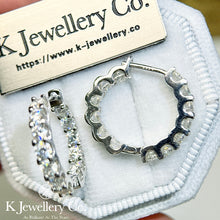 Load image into gallery viewer Moissanite Full Stars Earrings Moissanite full hoop earrings inside and outside